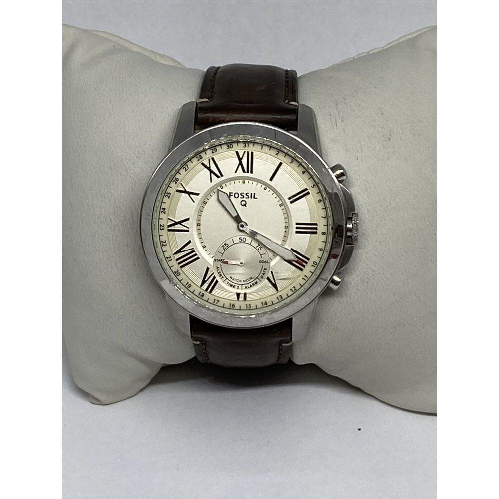 Fossil FTW1118 Men's Brown Leather Analog Dial Hyb